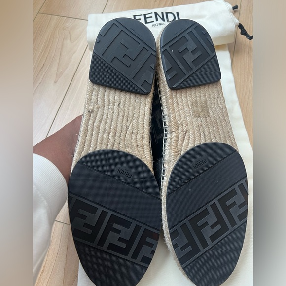 FENDI Mens Fabric Espadrilles in Noir - Picture 3 of 7